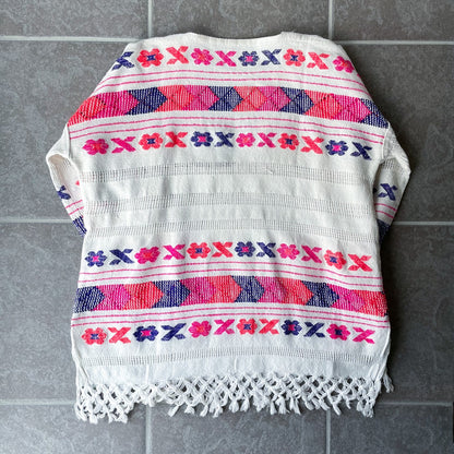 Mexican Embroidery Blouse #2／メキシコ 刺繍 フリンジ ブラウス トップス