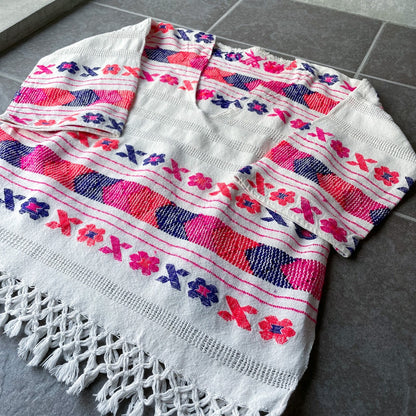 Mexican Embroidery Blouse #2／メキシコ 刺繍 フリンジ ブラウス トップス