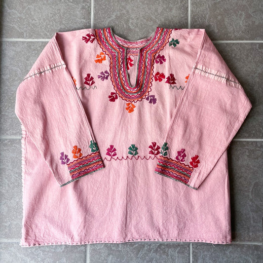 Mexican Embroidery Blouse #1／メキシコ 刺繍 ブラウス トップス 後染め