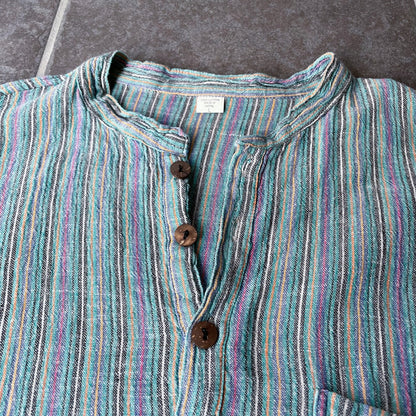 Striped Shirt #2／ネパール コットン ストライプ シャツ トップス