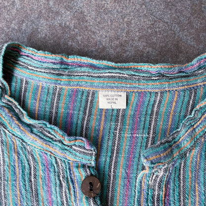 Striped Shirt #2／ネパール コットン ストライプ シャツ トップス