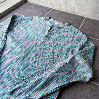 Striped Shirt #2／ネパール コットン ストライプ シャツ トップス