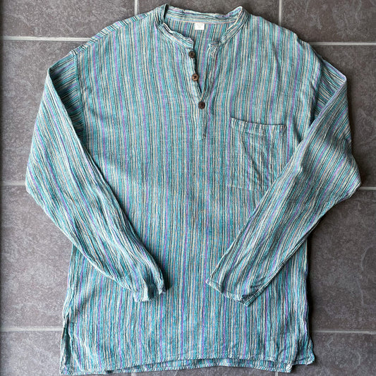 Striped Shirt #2／ネパール コットン ストライプ シャツ トップス