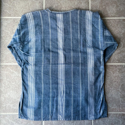 Guatemalan Indigo Blouse #2／グアテマラ ウィピル 刺繍 織り ブラウス トップス