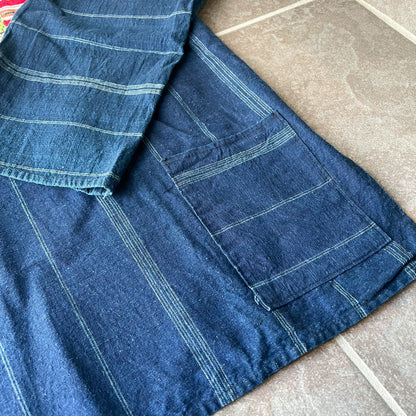 Guatemalan Indigo Blouse #1／グアテマラ ウィピル 刺繍 織り ブラウス トップス