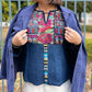 Huipil × Indigo Blouse #2／グアテマラ ウィピル 藍染 ブラウス 刺繍