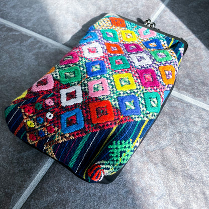 Guatemalan Huipil Mini Bag #5／グアテマラ ウィピル がま口バッグ ポシェット スマホケース