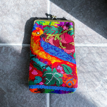Guatemalan Huipil Mini Bag #3／グアテマラ ウィピル がま口バッグ ポシェット スマホケース