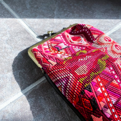 Guatemalan Huipil Mini Bag #2／グアテマラ ウィピル がま口バッグ ポシェット スマホケース