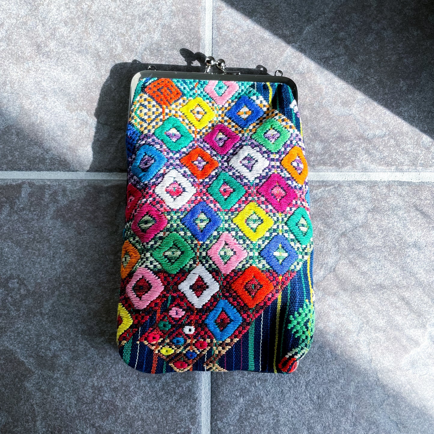 Guatemalan Huipil Mini Bag #5／グアテマラ ウィピル がま口バッグ ポシェット スマホケース