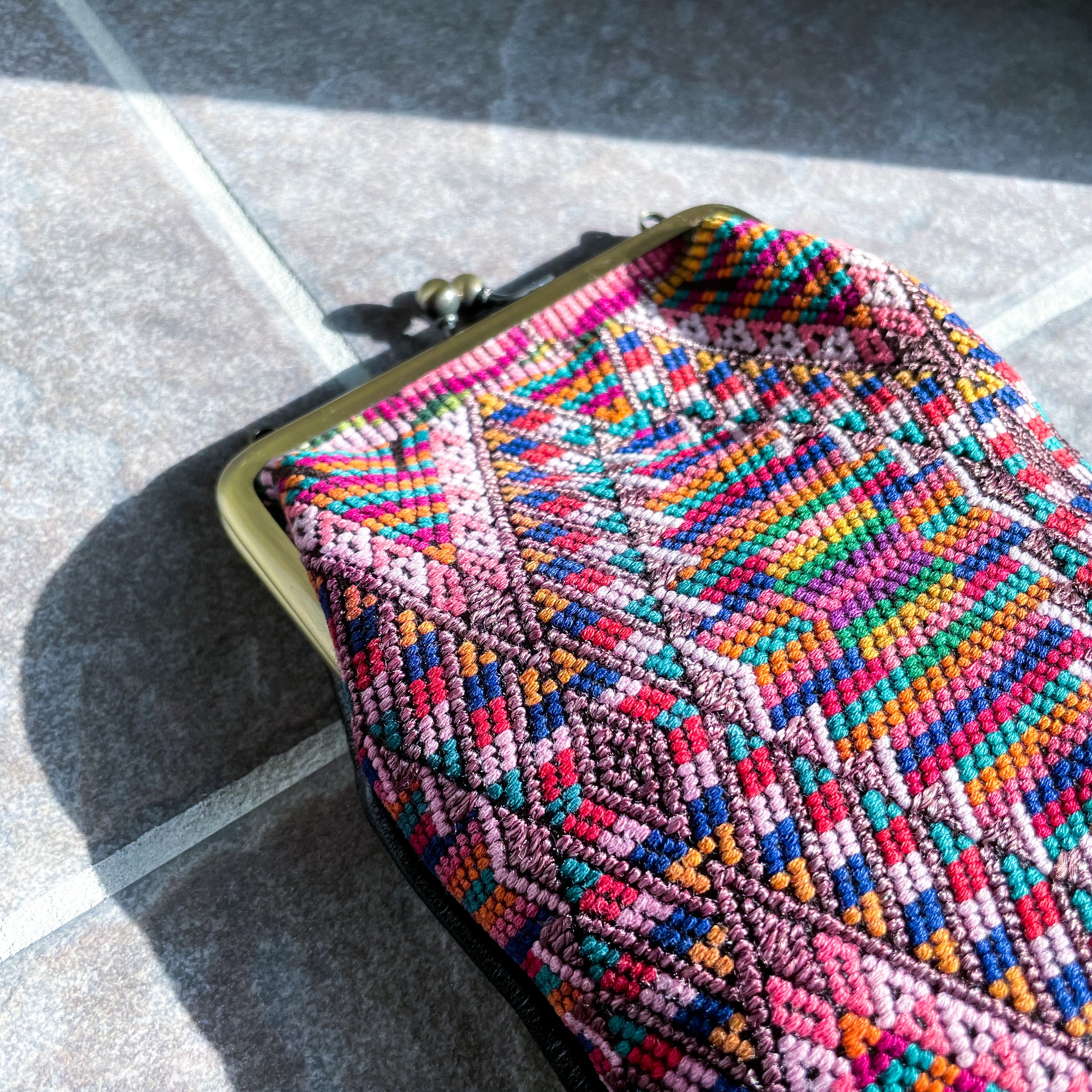 Guatemalan Huipil Mini Bag #1／グアテマラ ウィピル がま口バッグ