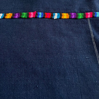 Huipil × Indigo Blouse #1／グアテマラ ウィピル 藍染 ブラウス 刺繍