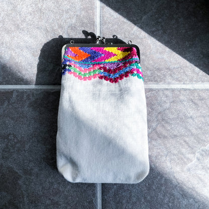 Guatemalan Huipil Mini Bag #4／グアテマラ ウィピル がま口バッグ ポシェット スマホケース