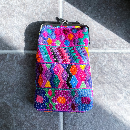Guatemalan Huipil Mini Bag #4／グアテマラ ウィピル がま口バッグ ポシェット スマホケース