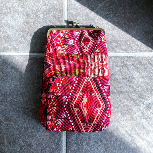 Guatemalan Huipil Mini Bag #2／グアテマラ ウィピル がま口バッグ ポシェット スマホケース