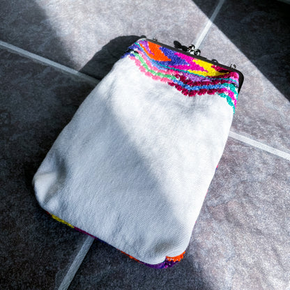 Guatemalan Huipil Mini Bag #4／グアテマラ ウィピル がま口バッグ ポシェット スマホケース
