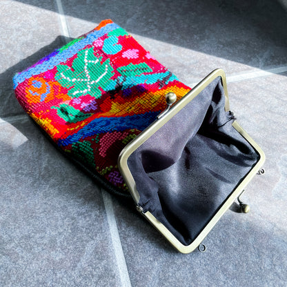 Guatemalan Huipil Mini Bag #3／グアテマラ ウィピル がま口バッグ ポシェット スマホケース